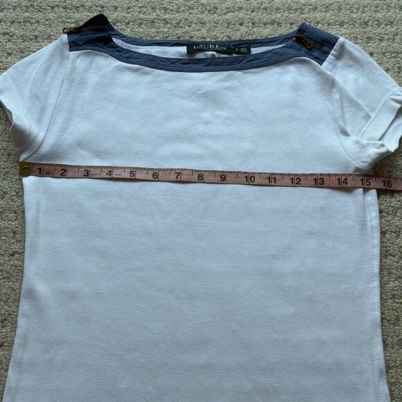 Ralph Lauren LRL Women’s White Cap‑Sleeve Tee Size Small - Picture 8 of 10